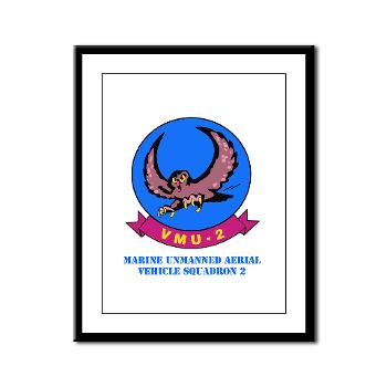 MUAVS2 - M01 - 02 - Marine Unmanned Aerial Vehicle Squadron 2 (VMU-2) with Text - Framed Panel Print
